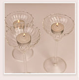 StriatoÉlite Luxuriöser Glas-Kerzenhalter auf Fuß