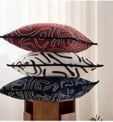 LuxeStripe Schwarz-Weiß Chenille Kissenbezug