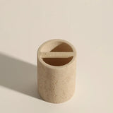 Luxuriöser Kalkstein-Zahnbürstenhalter- und Seifenspender-Set