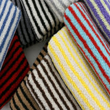 Fein Gestreifter Jacquard-Lammfellstoff – Schnell Trocknend & Atmungsaktiv für DIY Kinderkleidung und Accessoires