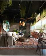 ZenGlow Naturé – Handgewebte Retro Bonbon Hängeleuchte aus Hanfseil und Rattan | Japanisches Design