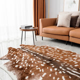 WildSoft Imitat-Hirsch- & Leopardenprint-Teppich – Ultraweicher Dekorativer Bodenteppich