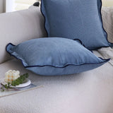 NordicBlauw Falten Kissenbezug 45×45 – Atmungsaktiv, Stilvoll & Luxuriös Dekokissenbezug