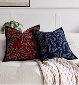 LuxeStripe Schwarz-Weiß Chenille Kissenbezug