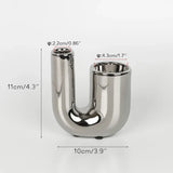 SilverLuxe Elektroplattierter Keramik-Kerzenhalter