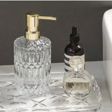 CrystalClear Flüssigseifenspender aus Glas – Transparente Glas-Seifenflasche mit Pumpe (400 ml)