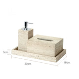Beige Travertin Luxus-Badezimmer-Accessoire-Set