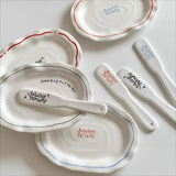 Retro Ovale Keramische Servierschale – Minimalistische Unregelmäßige Frühstücks