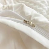 Koreanische Spitzen-Seersucker Luxus-Bettwäsche – Atmungsaktives TWILL-Bettbezug-Set mit edler Spitzenverzierung (3-teilig, ohne Füllung)