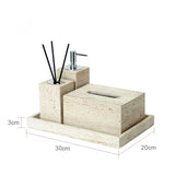 Beige Travertin Luxus-Badezimmer-Accessoire-Set