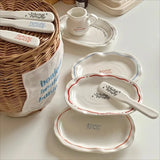 Retro Ovale Keramische Servierschale – Minimalistische Unregelmäßige Frühstücks