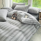 SoftLuxe Japanisches Bettwäsche-Set (3-teilig) – Extra weich & hautfreundlich mit gestreift-kariertem Design