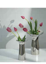 Silberne Geometrische Luxus-Keramikvase