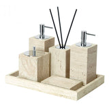Beige Travertin Luxus-Badezimmer-Accessoire-Set