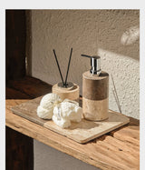 Luxus Marmor-Leoparden Badezimmerkollektion – Keramik Lotionflasche, Mundspülbecher, Seifenspender & Ablage-Set