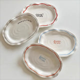 Retro Ovale Keramische Servierschale – Minimalistische Unregelmäßige Frühstücks