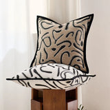 LuxeStripe Schwarz-Weiß Chenille Kissenbezug