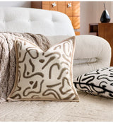 LuxeStripe Schwarz-Weiß Chenille Kissenbezug