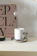 LuxeAura Keramische Kaffeetasse mit Untersetzer