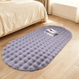 Luxus Ovaler Faux-Kaninchenfell Teppich – Extra Plüschiger Bubble-Velvet Teppich für Wohnzimmer & Schlafzimmer