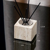 StoneHaven Travertin Badezimmer-Set – 6-teiliges Luxus-Waschbecken-Accessoire aus Naturstein