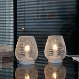 LumiFest Tragbare Weiße Metall-Tischlampe