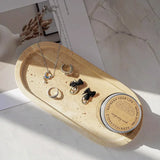 Luxuriöser Kalkstein-Zahnbürstenhalter- und Seifenspender-Set