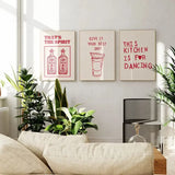 RedHeart Minimalistisches Küchen-Canvas