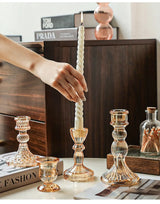 AuroraLuxe Europäischer Glas-Kerzenhalter