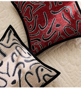 LuxeStripe Schwarz-Weiß Chenille Kissenbezug