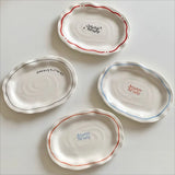 Retro Ovale Keramische Servierschale – Minimalistische Unregelmäßige Frühstücks