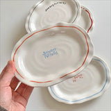 Retro Ovale Keramische Servierschale – Minimalistische Unregelmäßige Frühstücks