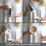 DiscoGlow Spiegelnder Keramik-Blumentopf