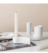 SilverLuxe Elektroplattierter Keramik-Kerzenhalter