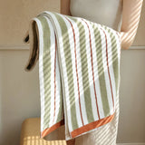 Luxuriöses Biologisches Gestreiftes Jacquard Baumwollhandtuch – Superweich, Absorbierend & Langlebig für Bad und Gesicht