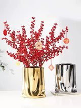 BloomRuffle Keramik-Blumenvase