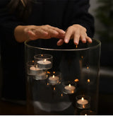 Eleganter Aurora Grande Glas-Kerzenhalter – Luxuriöser transparenter Kerzenständer