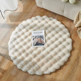 UltraSoft Imitations-Kaninchenfell Rundteppich – Fluffy Luxus-Teppich für Wohnzimmer, Schlafzimmer & Kinderzimmer