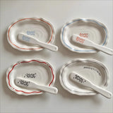 Retro Ovale Keramische Servierschale – Minimalistische Unregelmäßige Frühstücks