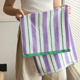 Luxuriöses Biologisches Gestreiftes Jacquard Baumwollhandtuch – Superweich, Absorbierend & Langlebig für Bad und Gesicht