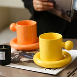 LuxeAura Keramische Kaffeetasse mit Untersetzer