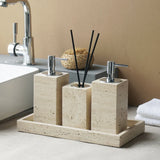 Beige Travertin Luxus-Badezimmer-Accessoire-Set