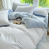 SoftLuxe Japanisches Bettwäsche-Set (3-teilig) – Extra weich & hautfreundlich mit gestreift-kariertem Design