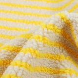 Fein Gestreifter Jacquard-Lammfellstoff – Schnell Trocknend & Atmungsaktiv für DIY Kinderkleidung und Accessoires