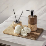 Luxus Marmor-Leoparden Badezimmerkollektion – Keramik Lotionflasche, Mundspülbecher, Seifenspender & Ablage-Set