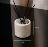 StoneHaven Travertin Badezimmer-Set – 6-teiliges Luxus-Waschbecken-Accessoire aus Naturstein