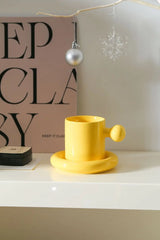 LuxeAura Keramische Kaffeetasse mit Untersetzer