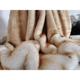 FauxFox Europäische Luxus Imitationspelldecke – Superweiche Kunstfell Plaid