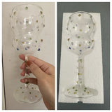 Kreatives Bunt Gepunktetes Weinglas – Elegantes Borosilikat-Weinglas