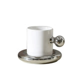 LuxeAura Keramische Kaffeetasse mit Untersetzer